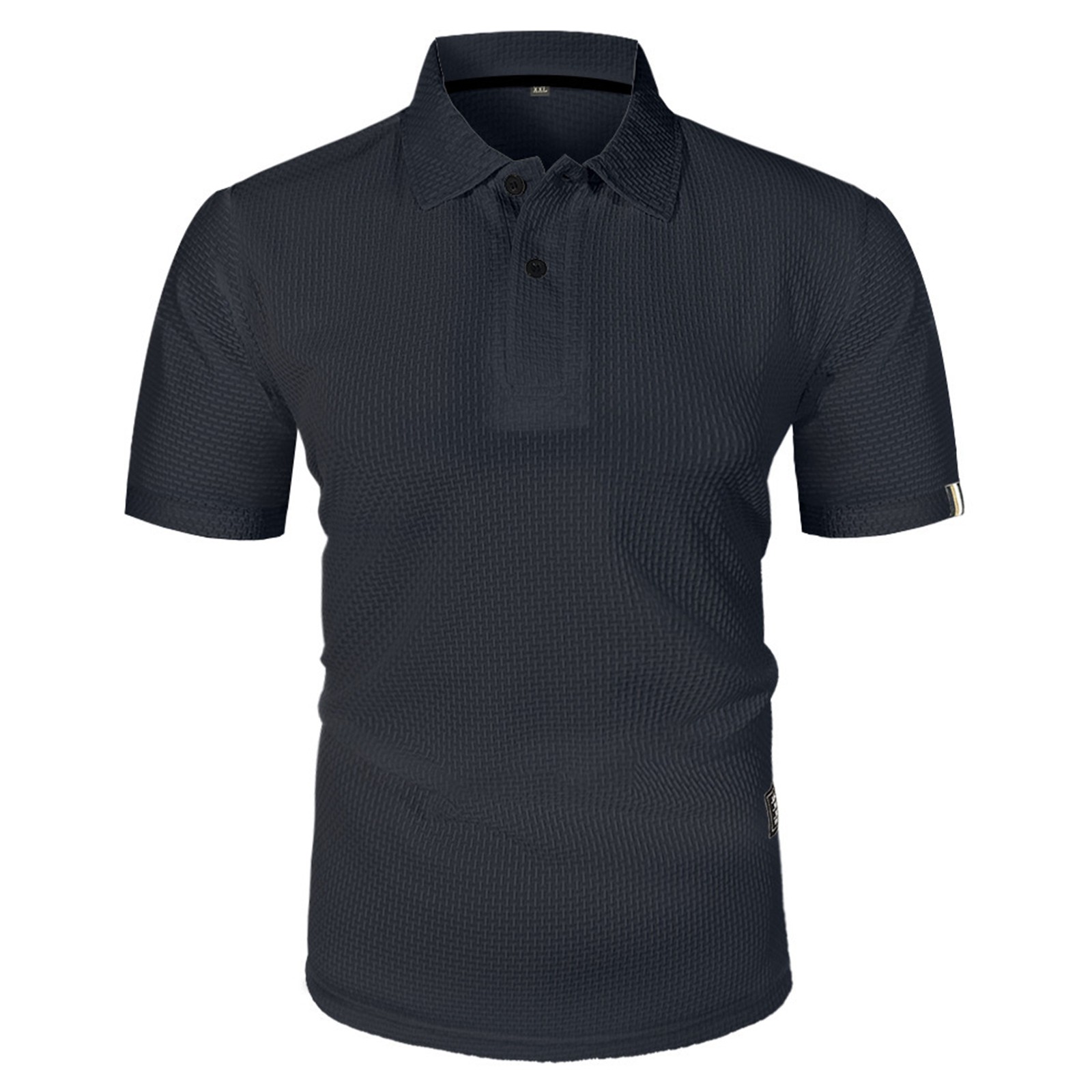 thumbnail image 2 of Camiseta informal de manga corta y color liso para hombre - Tejido ligero y transpirable - Cuello clásico para ocasiones informales de verano, 2 of 7